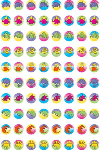 Dynamic Dots Dinosaur Stickers (Previous Design)