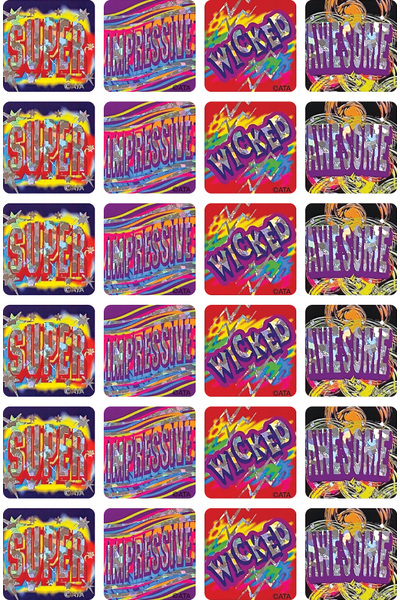 Super - Foil Stickers (Pack of 72)