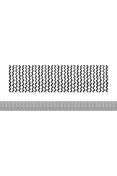 Black and White Zig Zags - Large Border (Pack of 12)