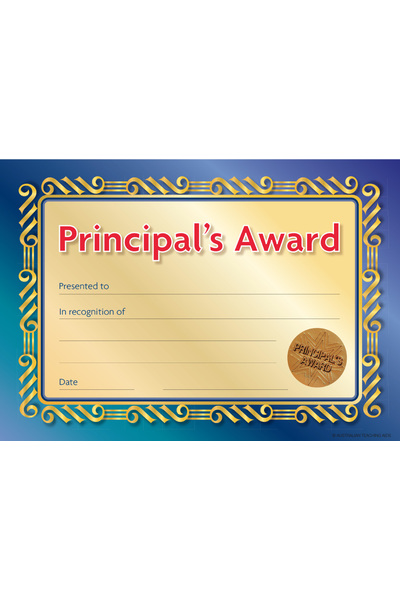 Principal's Award Formal Seal - Certificates 