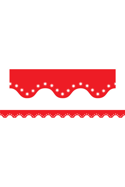 Red - Scalloped Borders (Pack of 12) (Previous Design)