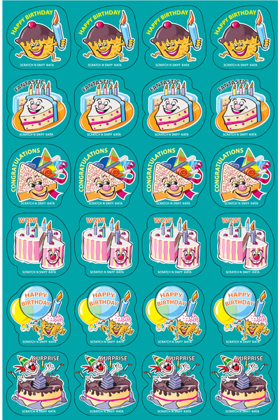 Birthday - Scented Shapes Stickers (Pack of 72) (Previous Design)
