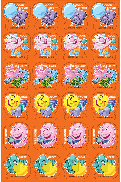 Bubblegum - Scented Shapes Stickers (Pack of 72) (Previous Design)