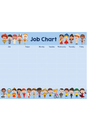 Multicultural Friends Job Chart