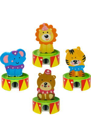 Circus (Bear, Elephant, Tiger & Lion) - Erasers with Sharpeners