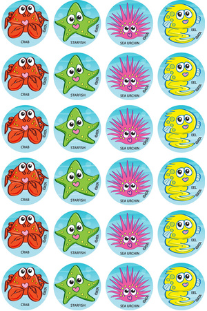 Reef Creatures - Merit Stickers (Pack of 96) - Previous Design