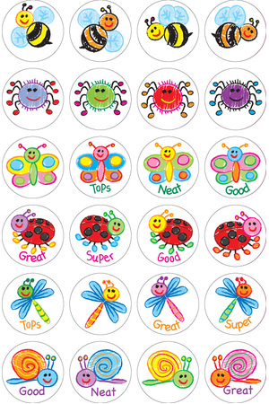 Kid Drawn Bugs - Merit Stickers (Pack of 96)