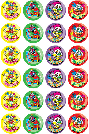 Clowns in Town - Merit Stickers (Pack of 96)