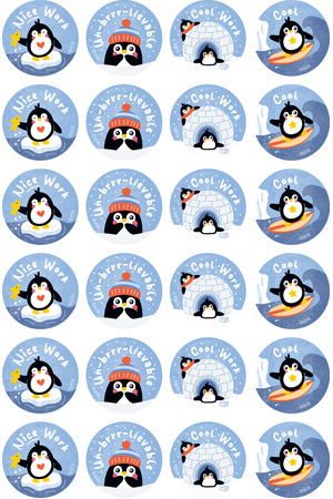 Playful Penguins - Merit Stickers (Pack of 96)