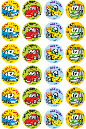 Crazy Cars - Merit Stickers (Pack of 96)