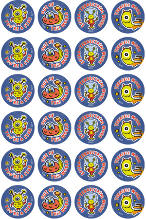 Alien Invaders - Metallic Stickers (Pack of 96)