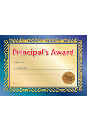 Principal's Award Formal Seal - Certificates 