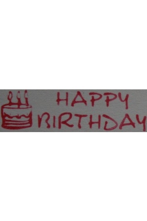 Happy Birthday (Red) - Roller Stamp