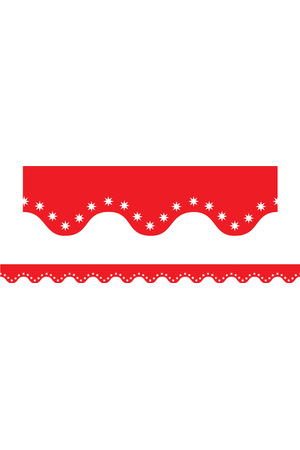 Red - Scalloped Borders (Pack of 12)