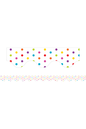 Multicolour Polka Dots (White) - Scalloped Borders (Pack of 12)