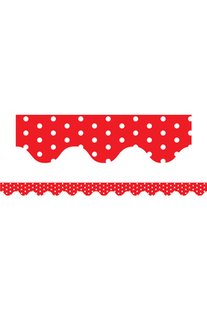 Red Polka Dots - Scalloped Borders (Pack of 12)