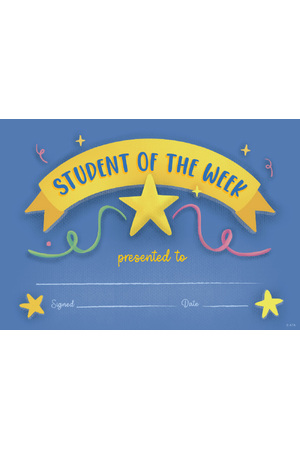 Student of the Week - Certificates 