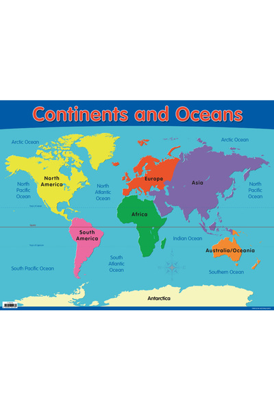 Continents and Oceans Chart (Previous Design)