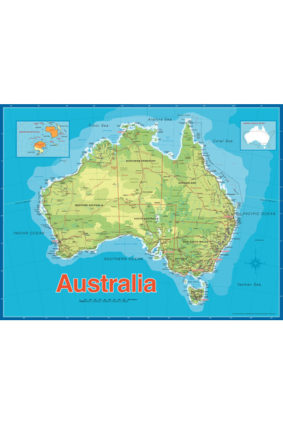 Map of Australia - Educational Chart (Previous Design)