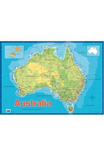 Map of Australia - Detailed (Large A1) Chart (Previous Design)