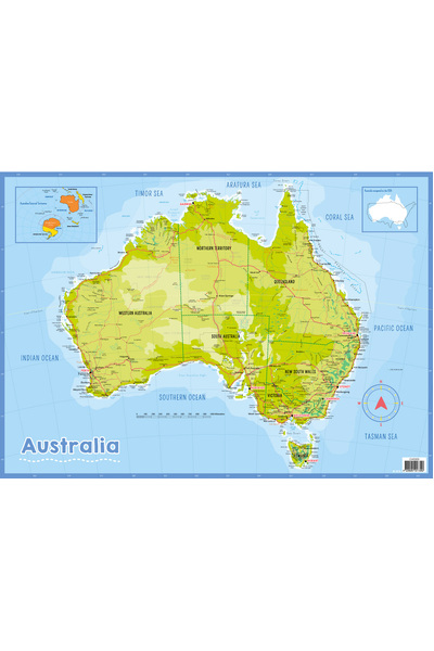 Map of Australia - Detailed (Large A1) Centre-folded Chart