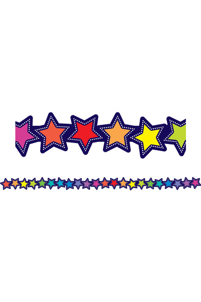 Rainbow Stripes (Stars) - Die-Cut Border