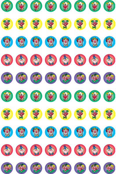Clown Glitter - Dynamic Glitz Stickers (Pack of 800)
