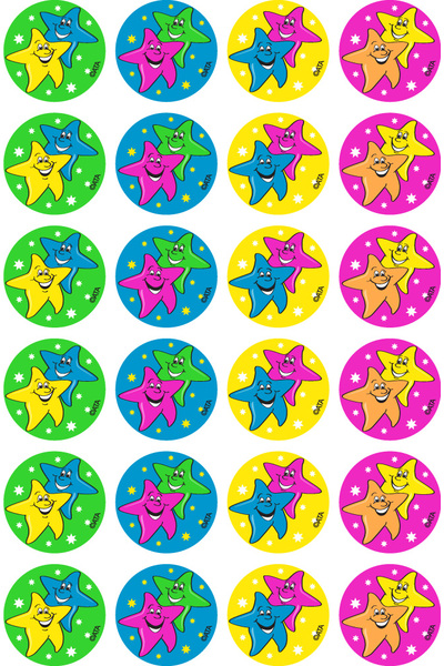 Stars - Fluoro Stickers (Pack of 96)