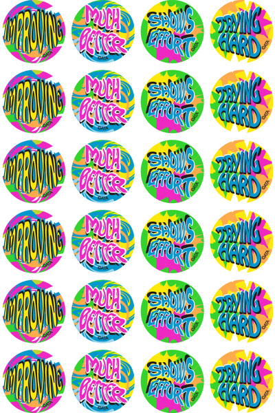 Encouragement - Fluoro Stickers (Pack of 96) (Old Design)