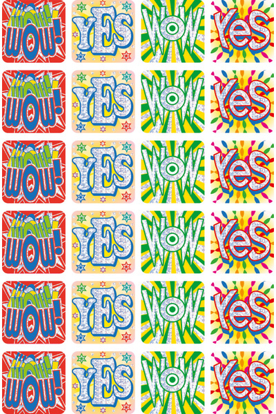 Wow/Yes - Foil Stickers (Pack of 72)