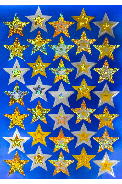 Gold Stars - Foil Stickers (Pack of 105)
