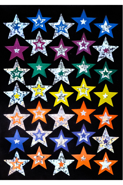 Silver Stars - Foil Stickers (Pack of 105)