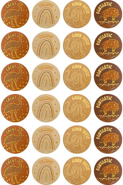 Country Connections - (Holographic) Gold Foil Merit Stickers (Pack of 72)