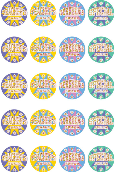 Teacher's Award (29mm) - Holographic Foil Glitz Stickers (Pack of 60)