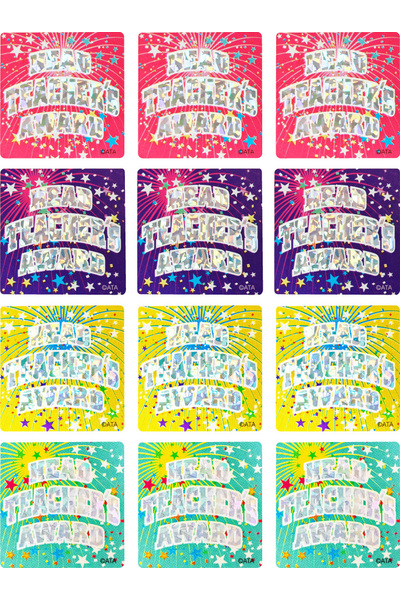 Head Teacher's Award (40mm) - Holographic Foil Glitz Stickers (Pack of 48)