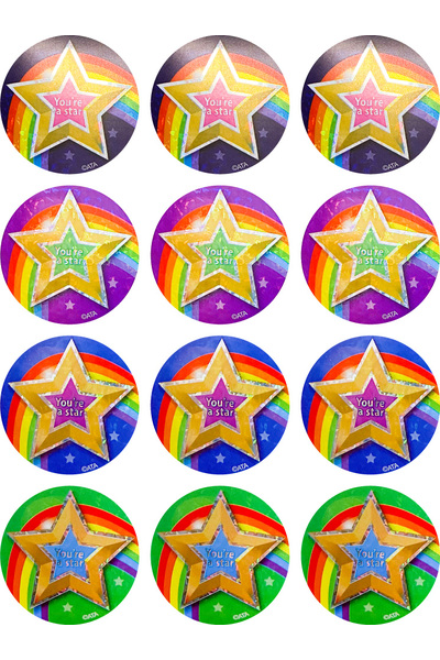 You're a Star Holographic (40mm) - Large Merit Stickers (Pack of 48)