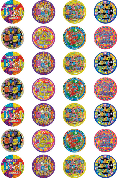 Today's Best Worker - Laser Stickers (Pack of 84)