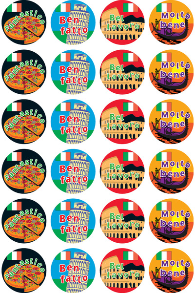 Italian - Language Merit Stickers (Pack of 96) (Previous Design)