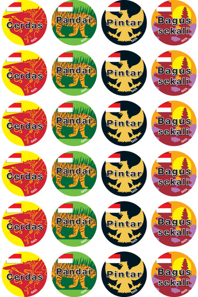 Indonesian - Language Merit Stickers (Pack of 96) (Previous Design)