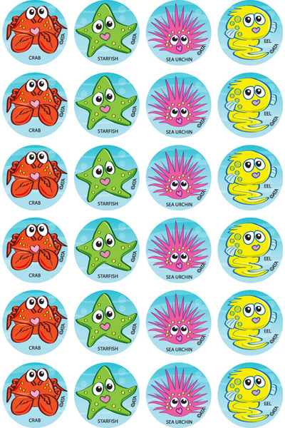 Reef Creatures - Merit Stickers (Pack of 96) - Previous Design