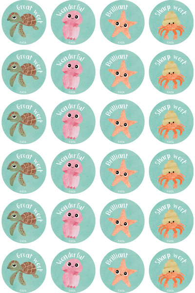 Reef Creatures - Merit Stickers (Pack of 96)