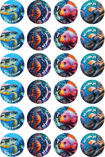 Sea Creatures - Photo Merit Stickers (Pack of 96)