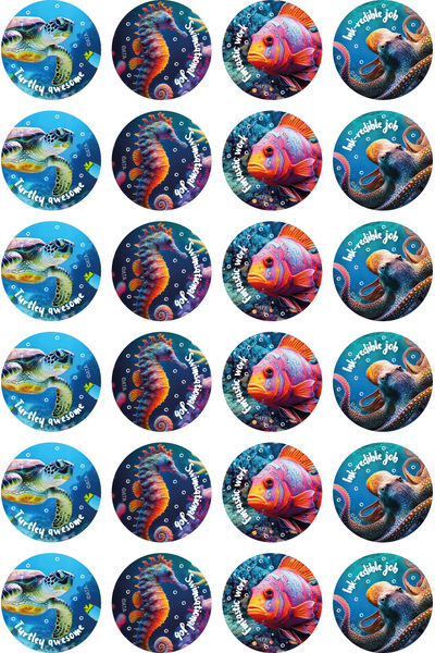 Sea Creatures - Merit Stickers (Pack of 96)