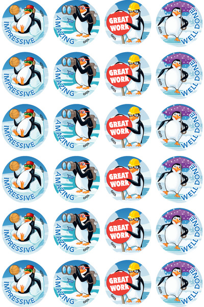 Playful Penguins - Merit Stickers (Pack of 96) (Previous Design)