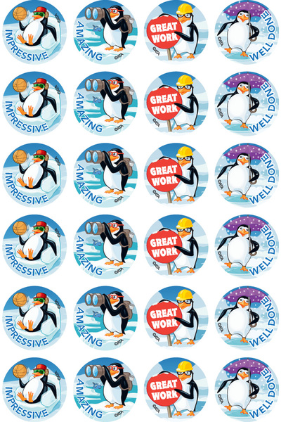 Playful Penguins - Merit Stickers (Pack of 96) (Previous Design)