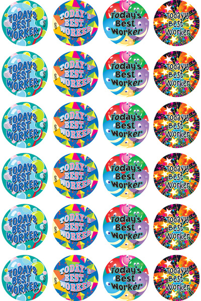 Today's Best Worker - Merit Stickers (Pack of 96)