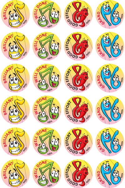 Music - Merit Stickers (Pack of 96) (Previous Design)