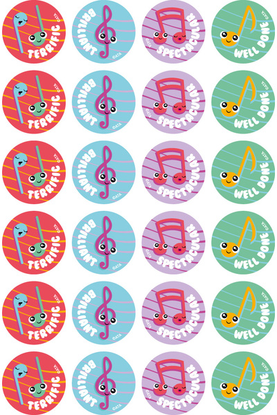 Music - Merit Stickers (Pack of 96)