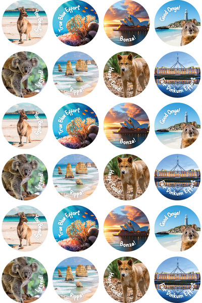 Aussie Lingo - Photo Merit Stickers (Pack of 96)