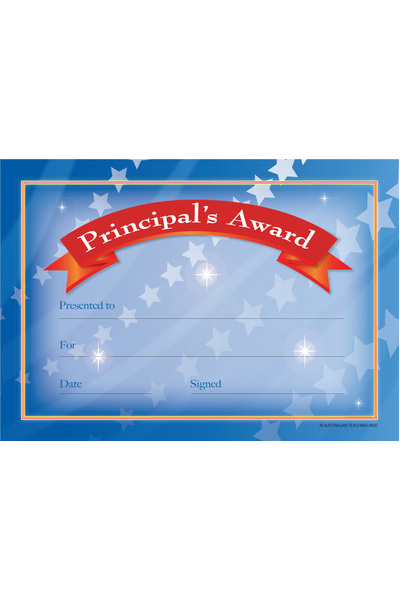 Principal's Award Banner - Certificates 